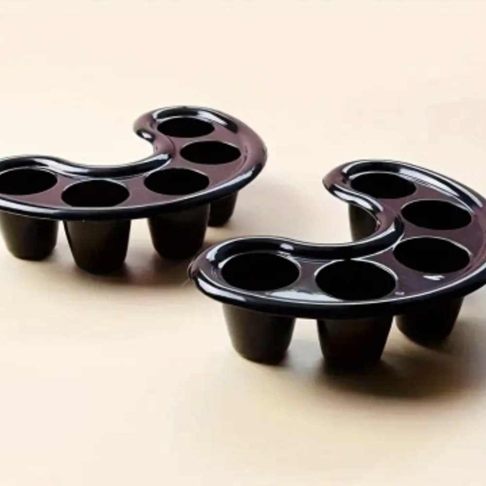 Black 2pcs Nail Enhancement Five Finger Soaking Bowl for nail Polish remover